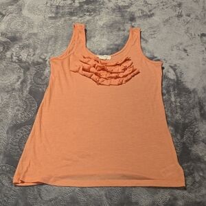 Forever 21 Coral Ruffle Tank Top